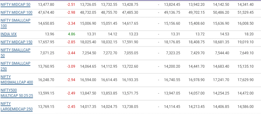 midcap stocks crashed