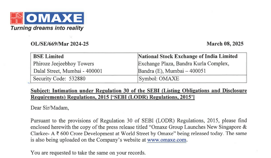 omaxe share price