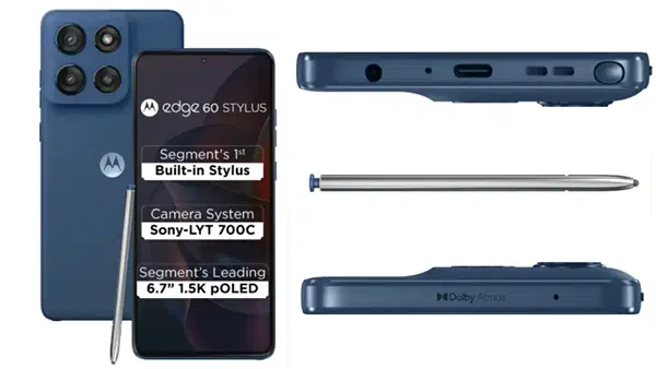 भारत में लॉन्च हुआ Motorola Edge 60 Stylus, बड़ी बैटरी और शानदार कैमरे से लैस; जानें कितनी है कीमत भारत में लॉन्च हुआ Motorola Edge 60 Stylus, बड़ी बैटरी और शानदार कैमरे से लैस; जानें कितनी है कीमत