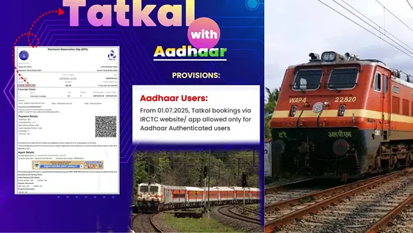Tatkal टिकट बुक करने से पहले न करें यह गलती, नहीं तो निकल जाएगा हाथ से मौका; हर यात्री को होनी चाहिए ये जानकारी Tatkal टिकट बुक करने से पहले न करें यह गलती, नहीं तो निकल जाएगा हाथ से मौका; हर यात्री को होनी चाहिए ये जानकारी