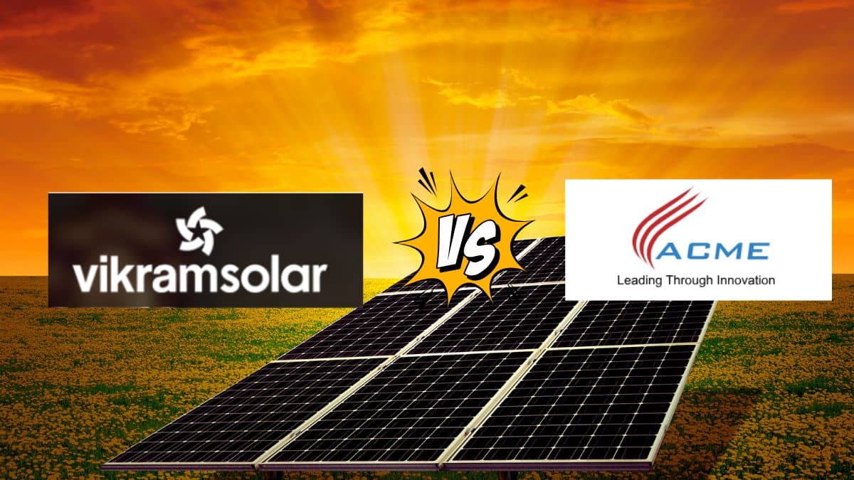 Vikram Solar Vs ACME Solar: सोलर का नया स्टार कौन? किसका फाइनेंशियल मजबूत और कौन ऑर्डर बुक का राजा Vikram Solar Vs ACME Solar: सोलर का नया स्टार कौन? किसका फाइनेंशियल मजबूत और कौन ऑर्डर बुक का राजा
