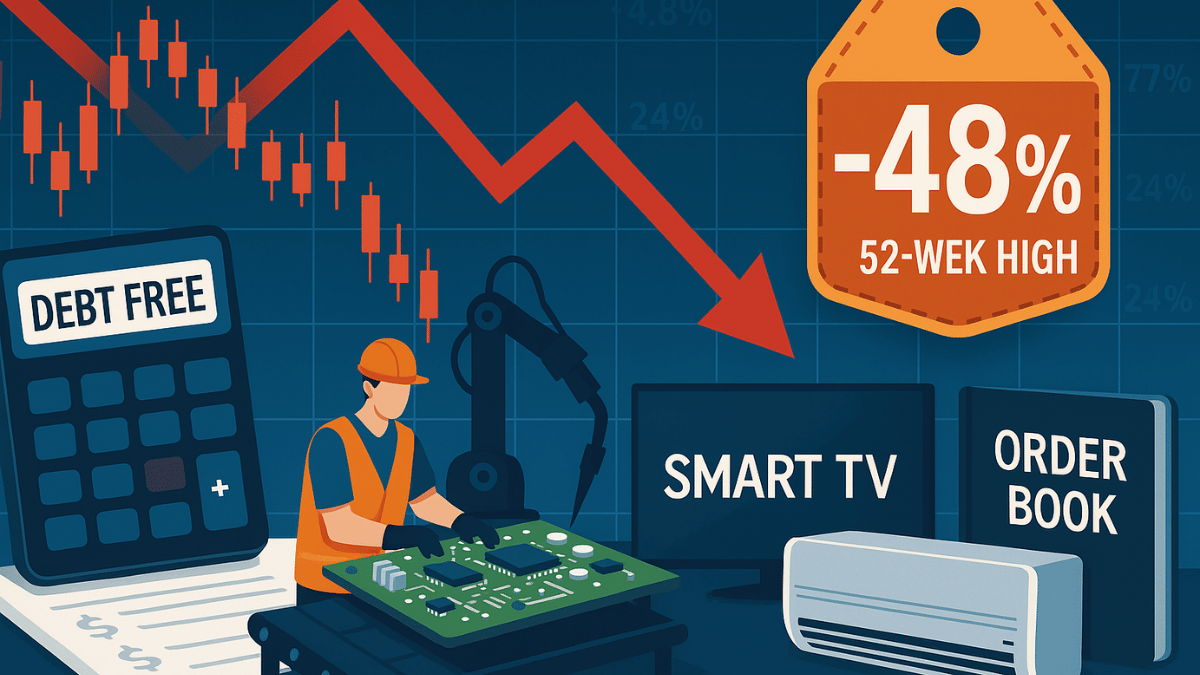 आधे दाम पर मिल रहे EMS सेक्टर के ये शेयर; 52-वीक हाई से 48% तक लुढ़के, कंपनी लगभग कर्जमुक्त