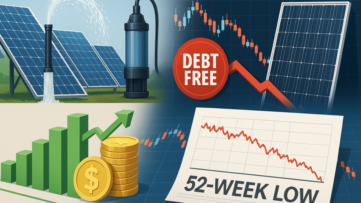 ₹359 सस्ता मिल रहा ये सोलर स्टॉक, 52-वीक हाई से 40% लुढ़का, कंपनी पर कर्ज लगभग जीरो, ऑर्डर बुक दमदार
