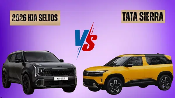 Kia Seltos 2026 vs Tata Sierra: मिड-साइज SUV का असली बादशाह कौन? फीचर्स, पावर और टेक का फुल कम्पेरिजन Kia Seltos 2026 vs Tata Sierra: मिड-साइज SUV का असली बादशाह कौन? फीचर्स, पावर और टेक का फुल कम्पेरिजन
