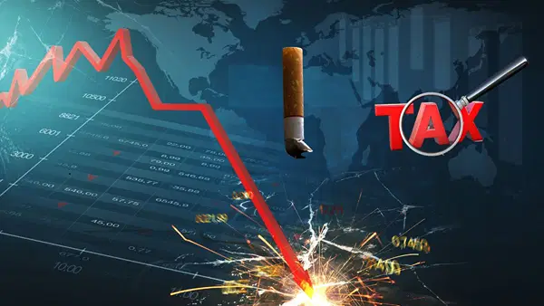 टोबैको टैक्स लागू होते ही टूटने लगे हैं Tobacco Stocks, 5% तक लुढ़के, ITC, Godfrey Phillips पर सबसे ज्यादा दबाव टोबैको टैक्स लागू होते ही टूटने लगे हैं Tobacco Stocks, 5% तक लुढ़के, ITC, Godfrey Phillips पर सबसे ज्यादा दबाव