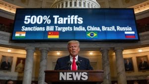 भारत- चीन- ब्राजील पर 500 फीसदी टैरिफ लगाएगा US! ट्रंप ने बिल को दी मंजूरी; अमेरिकी सांसद का बड़ा दावा