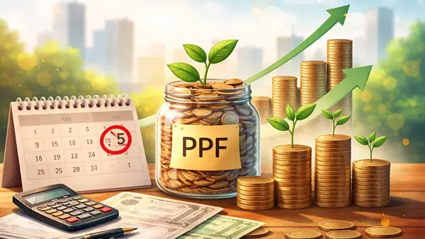PPF में 5 अप्रैल से पहले करें निवेश, बन सकता है ₹40 लाख फंड; 1 दिन की देरी से हो सकता है 3 लाख तक का नुकसान PPF में 5 अप्रैल से पहले करें निवेश, बन सकता है ₹40 लाख फंड; 1 दिन की देरी से हो सकता है 3 लाख तक का नुकसान