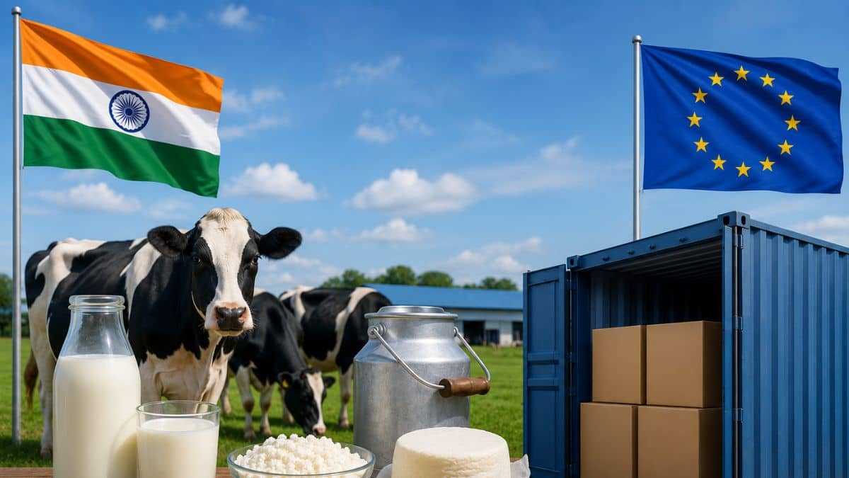 अब यूरोप में एक्सपोर्ट होंगे भारतीय डेयरी प्रोडक्ट, सरकार ने तैयार किया बड़ा प्लान; किसानों को होगा फायदा अब यूरोप में एक्सपोर्ट होंगे भारतीय डेयरी प्रोडक्ट, सरकार ने तैयार किया बड़ा प्लान; किसानों को होगा फायदा